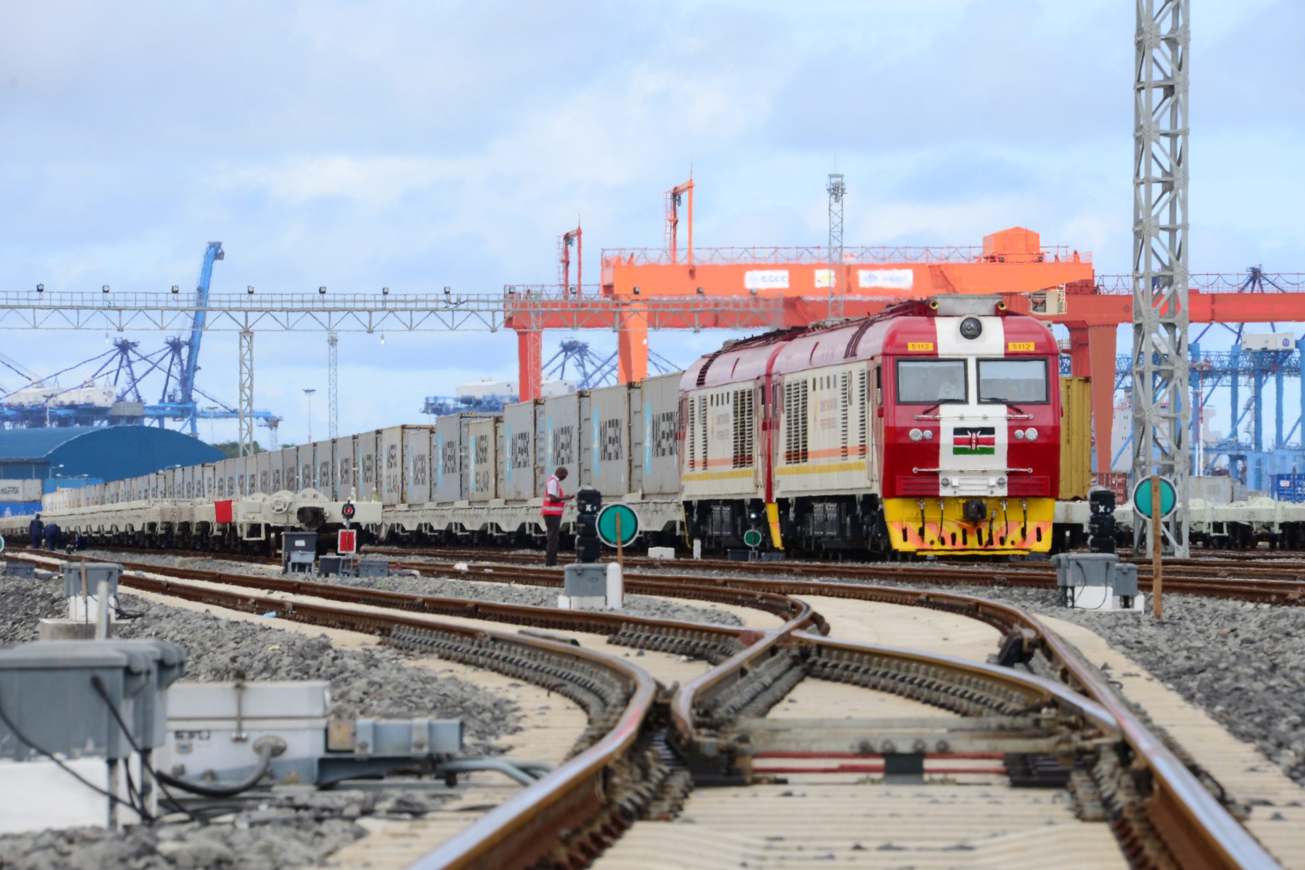 Goldfields Logistics Ltd SGR cargo train loaded with Maersk containers destined to Nairobi ICD